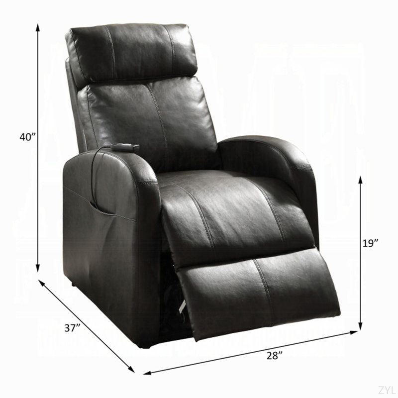 Fauteuil inclinable électrique en cuir synthétique Ricardo, Noir