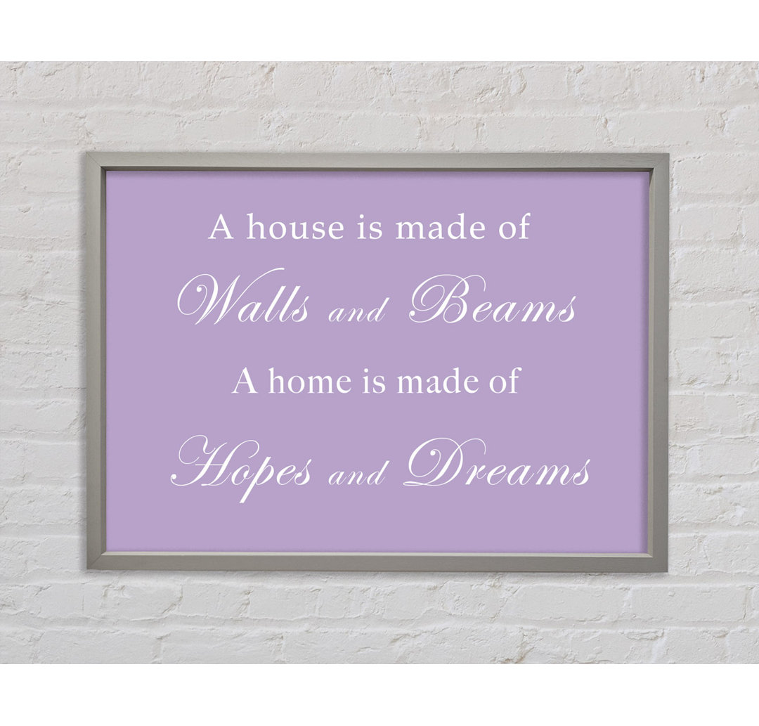 Home Quote Walls N Beams Hopes N Dreams Green Framed Print