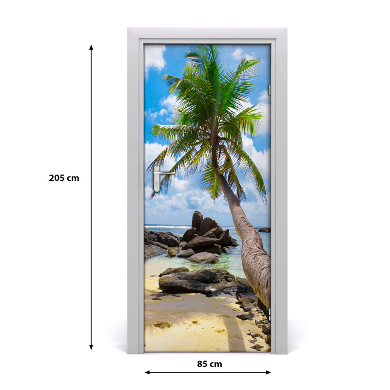 Tropical Beach Door Decal