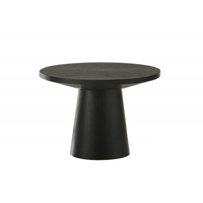 22 po Table de bout ronde en bois avec base à piédestal, table d'appoint de salon moderne, durable et élégante
