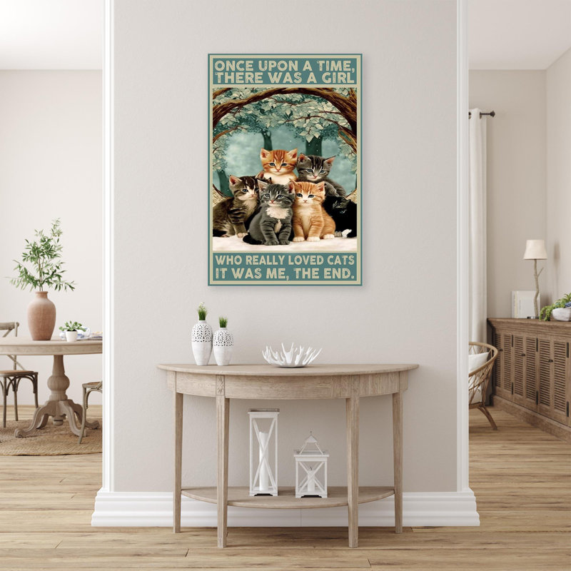 Lyndonville, il y avait une fille qui aimait vraiment les chats sur toile, impression, 16" W x 20" H x 1.25" D