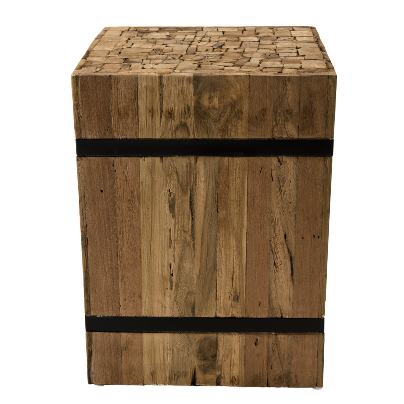 Pierre Solid Wood Block End Table