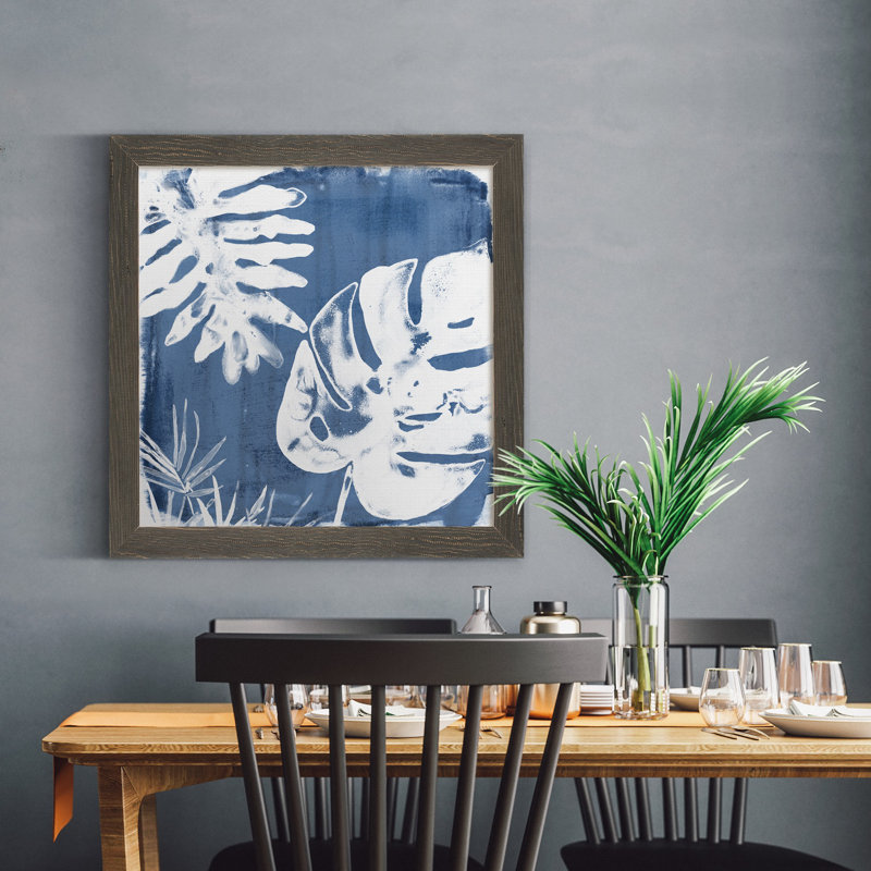 Indigo Indigo impressions IV-reproduction d’art, H 27,5 po x l 27,5 po x P 1,5 po, Toile avec cadre gris