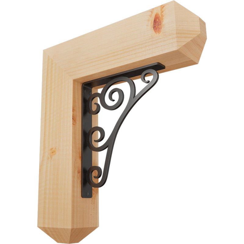 Support de fer simple de 2 po d'épaisseur Tristan, Sapin de Douglas l 3 1/2 po x T 4 po (lisse), 18"H x 15 1/2"D