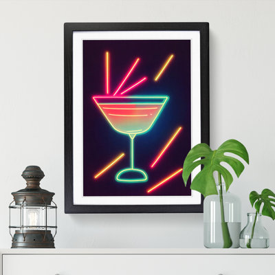 Cocktail Neon - Single Picture Frame Print