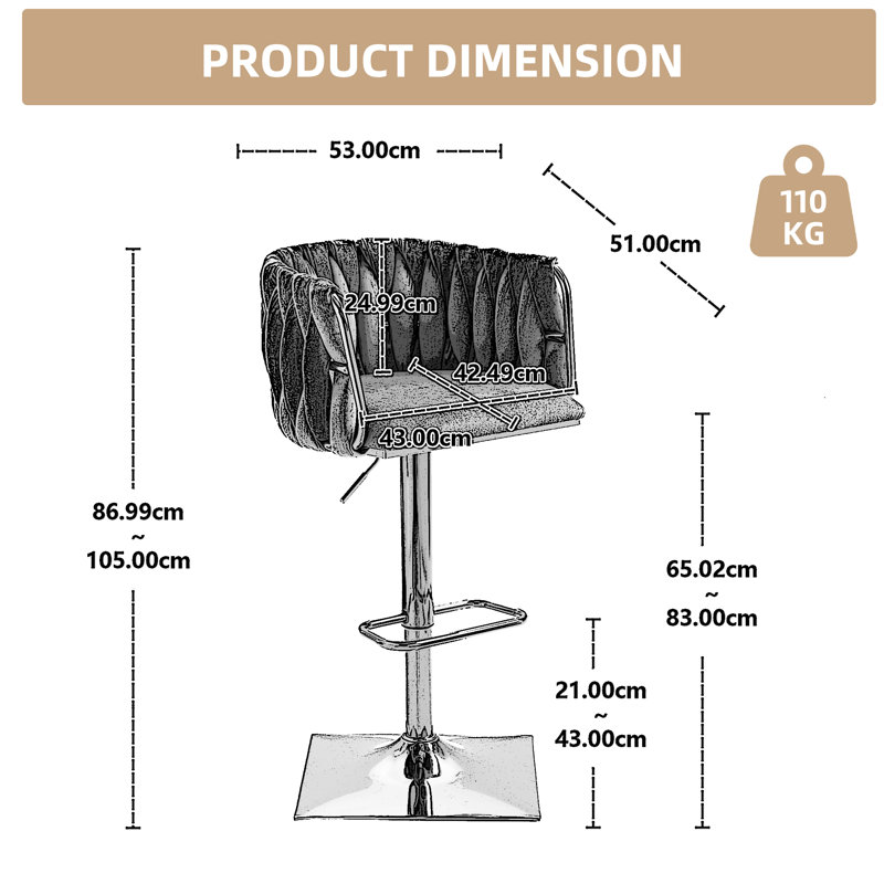 Dalicia Swivel Upholstered 65.02cm Counter Stool with Metal Frame, Emerald