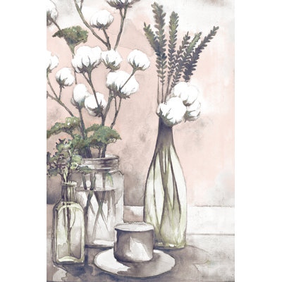 Cotton Glass Blush - Wrapped Canvas Painting