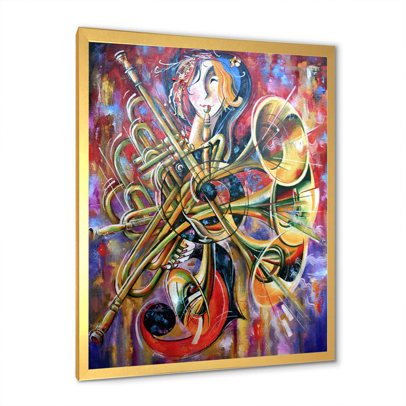 Impression abstraite multicolore sur toile - Bohème et éclectique, impression sur toile, H 44 po x l 34 po