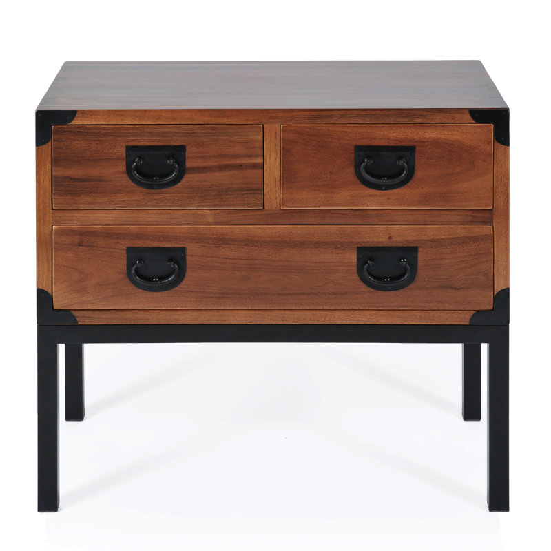 Kobe Solid Walnut Nightstand, Medium Walnut