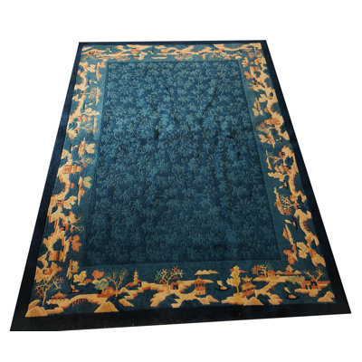 Antique Peking Small Scatter Size Wool Blue, Green Rug