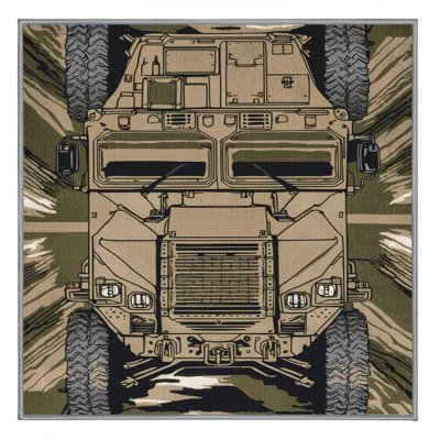 Machine Washable Transportation Brown Area Rug