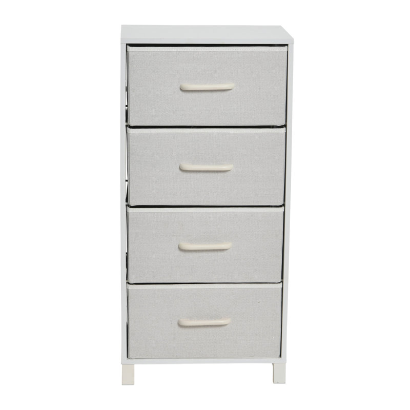 Commode 4 tiroirs l 16 po Casiano, Blanc