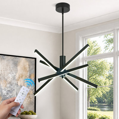 4-light Modern Led Chandelier With Rotatable Arms, Stepless Dimming, Adjustable Color Temperature, And Remote Control
