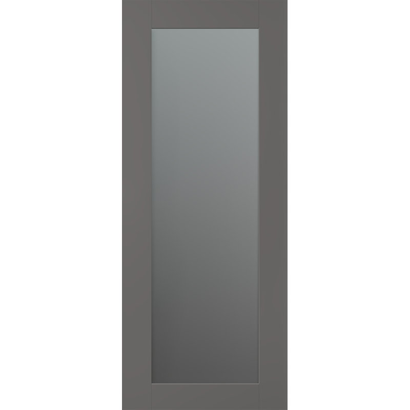 Dalle de porte en bois manufacturé et en verre massif Avon 207, 29,75 po x 79,37 po, Noir mat