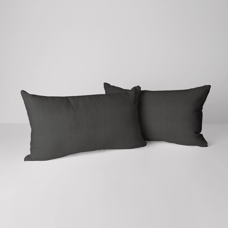 Housse de coussin rectangulaire S&G Slubb, Nouveau gris