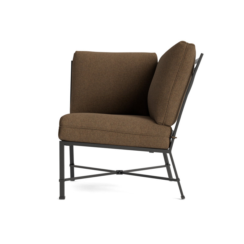 Venetian Outdoor Patio Sectional, Fusion Moccasian, Textured Pewter