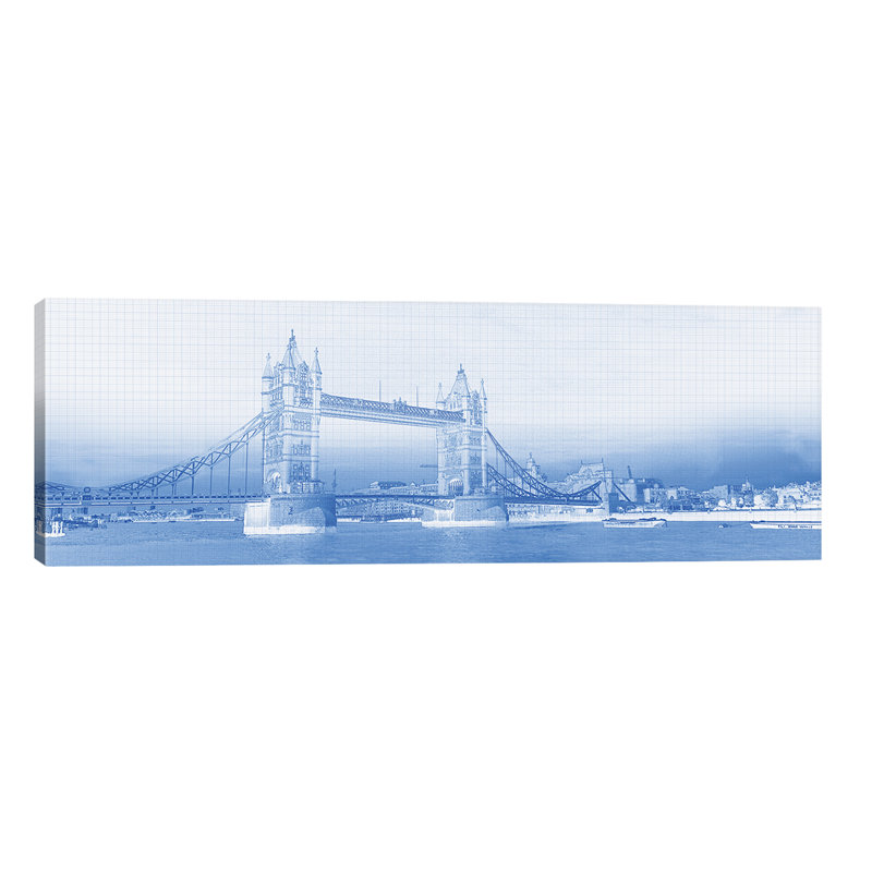 Tower Bridge On Thames River, London, England 1 Piece Panoramic Wall Art on Canvas, 30.48 cm H x 91.44 cm W x 1.91 cm D
