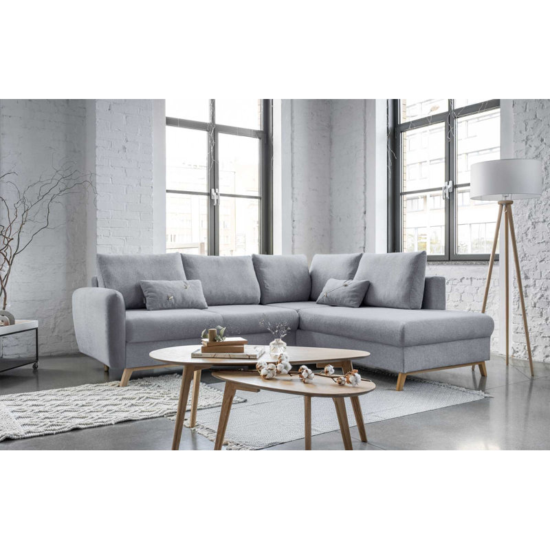 Scandic Lagom 6 Seater Sofa Bed, Right facing, Light Grey