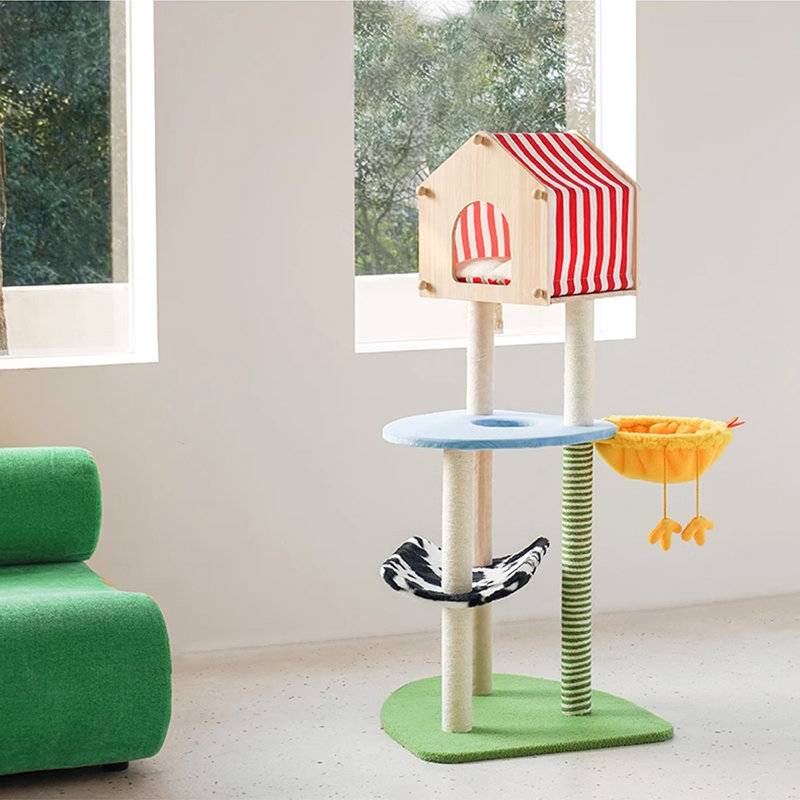 3 Tiers Cat Tree with Condons,Perch,Scratching Posts