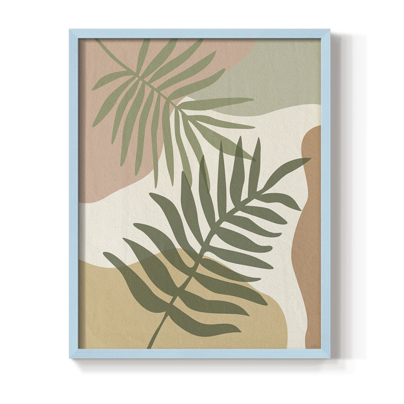«Mid Century Palm II», H 30 po x l 24 po, Bleu