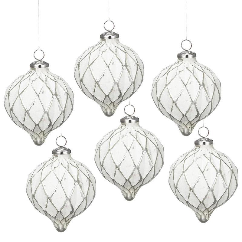 Ensemble de 6 boules de Noël, H 5,7 po x l 4 po x P 4 po, 6
