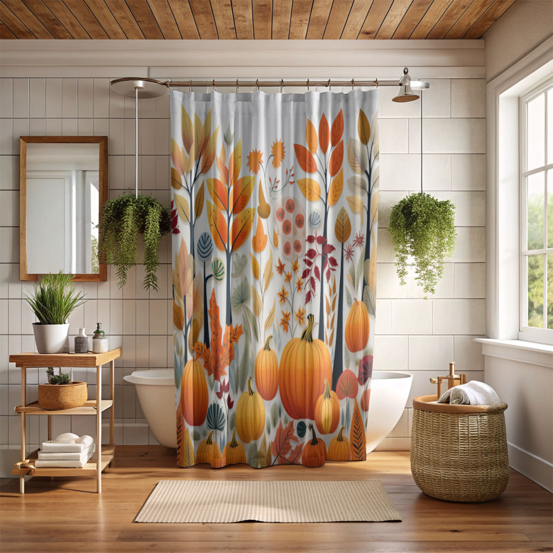 Automne paysage d'automne - rideau de douche standard 1 pièce, H 74 po x l 71 po