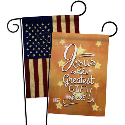 Drapeau de jardin en polyester 18,5 po x 13 po Jesus Is the Greatest Gift