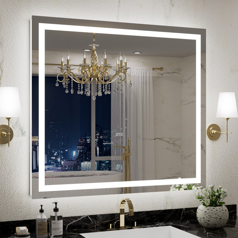 UL Certified Front & Back LED Anti-Fog Tempered Glass Bathroom Vanity Mirror, 40 po x 36 po