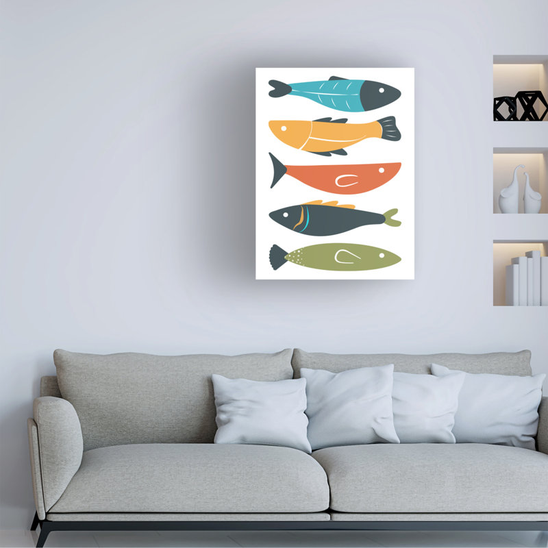 «Playful Fish» par Ayse, impression sur toile tendue, H 32 po x l 24 po x P 2 po