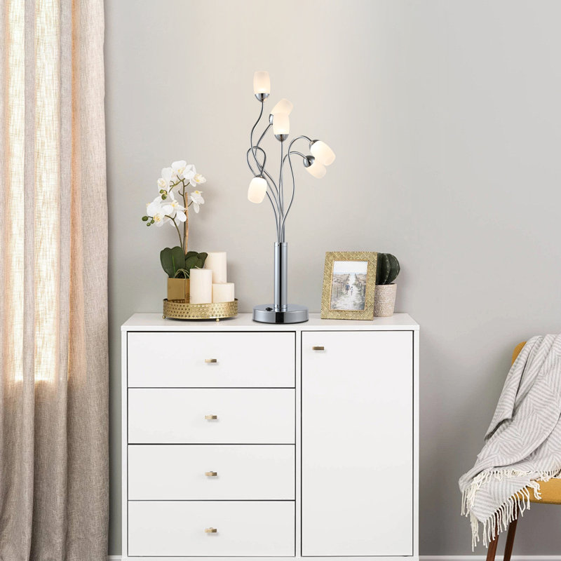 6 - Light 56cm Chrome Novelty Table Lamp