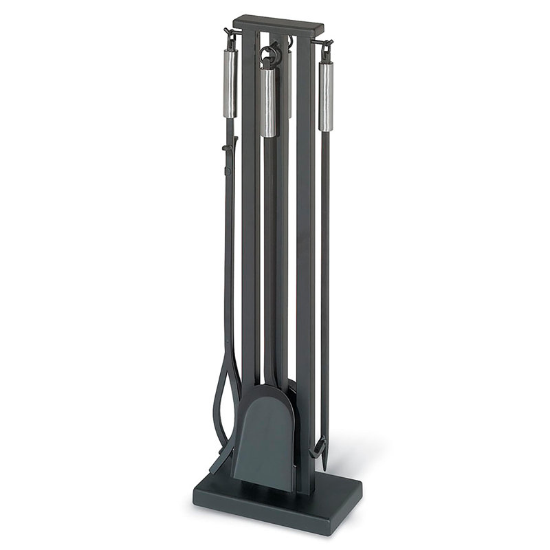 Contemporary Fireplace Tool Set, Bronze, Stainless Steel