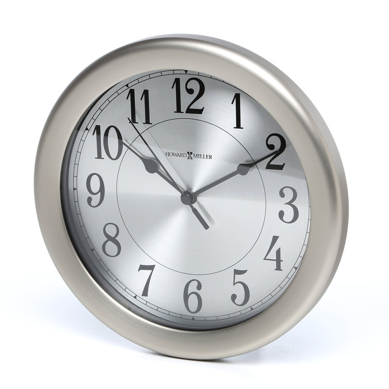 Pisces Brushed Nickel 8.5" Round Wall Clock