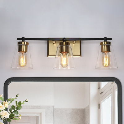 Luminaire de salle de bain moderne à 3 lumières de 22 po de largeur à intensité variable