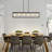 6 - Lights Modern Square / Rectangular Chandelier Black Linear Chandelier Dimmable Chandeliers For Dining Room Kitchen Island