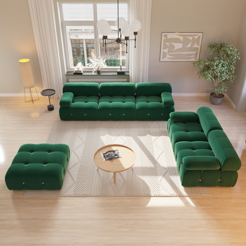 Ensemble de salon modulaire 3 pièces, Vert