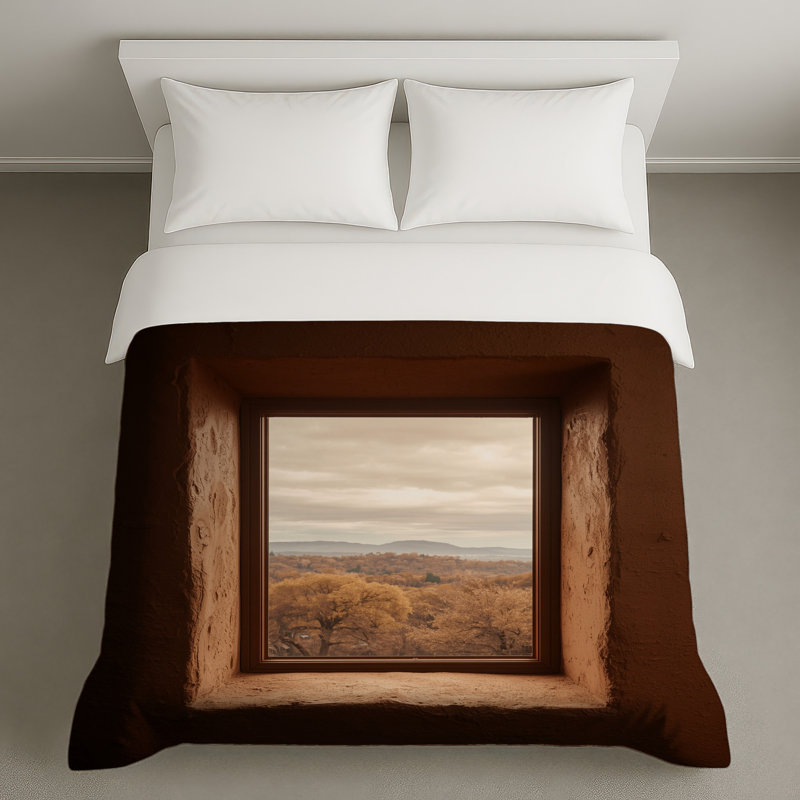 Housses de couette Window View Autumn Landscape, Lit simple