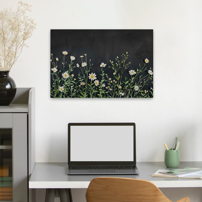 Plantes, fleurs, paysage, nature, fleurs rétro au crépuscule I, art mural, H 16 po x l 24 po