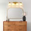 Luminaire de meuble-lavabo doré avec abat-jour en verre blanc laiteux, applique murale 4 lumières pour miroir de salle de bain moderne, compatible avec la base E26-1293587022-1293587021-1293587009