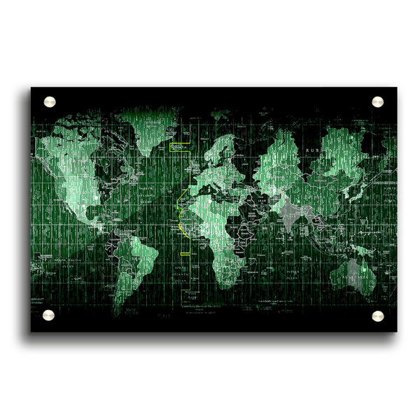 East Urban Home Matrix World Map - No Frame Print | Wayfair.co.uk