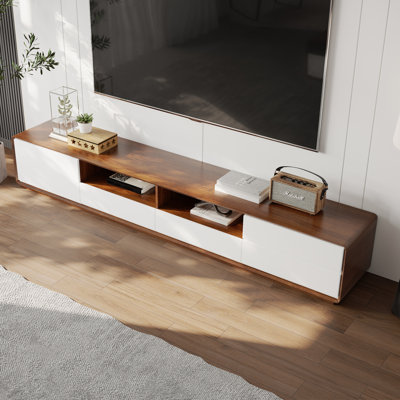 Dawnee Walnut Veneer TV Stand with 4 Drawers