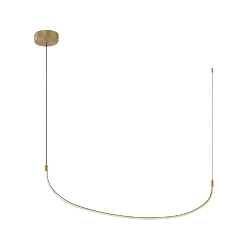 Talis 1 - Light LED Unique / Statement Pendant, 11.75" H x 47.25" W x 0.88" D, Brushed Gold