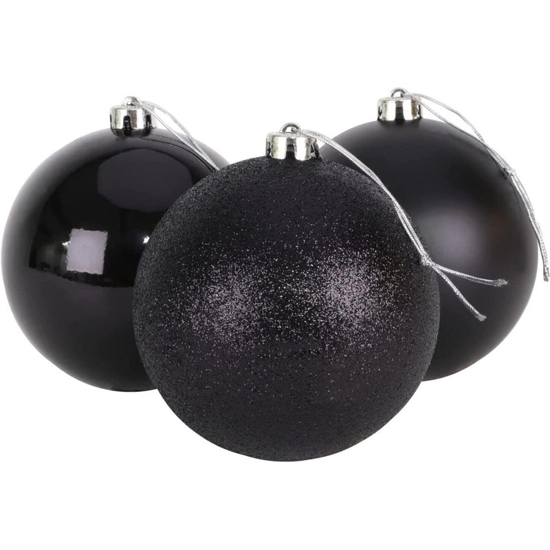 Polyvinyl Chloride (PVC) Ball Ornament, 15cm H x 15cm W x 15cm D, Black