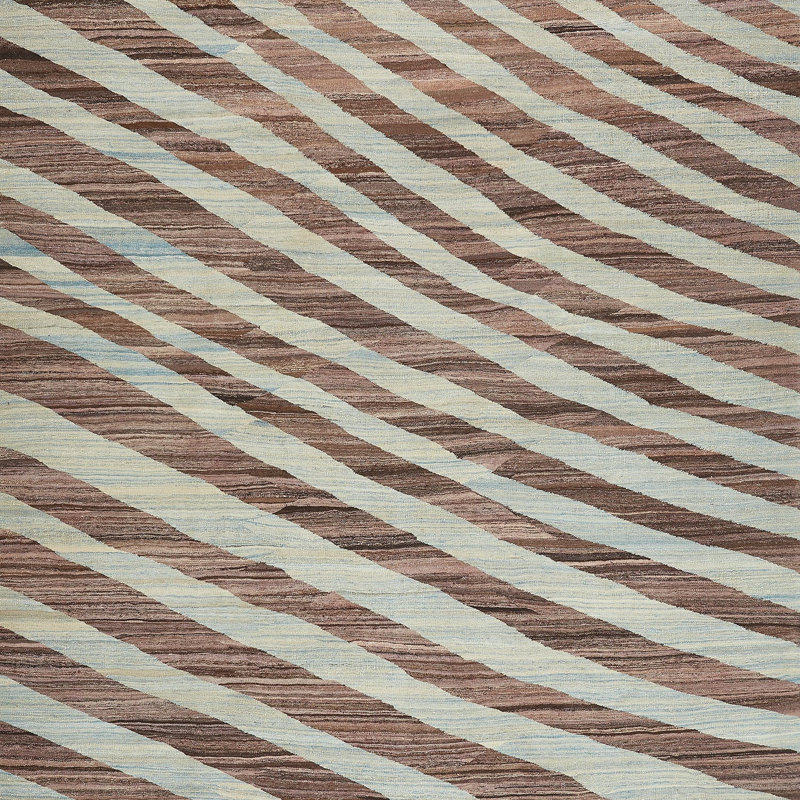 Brown Turkish Flatweave Wool Rug - 9'5" x 12'3"