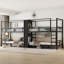  Lit simple superposé simple en métal avec tablettes de rangement intégrées et garde-robe, structure robuste à bruit réduit, noir-1556305658