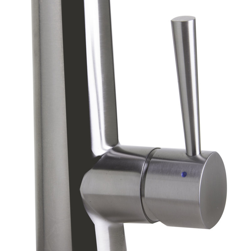 Robinet de cuisine en acier inoxydable massif à poignée simple