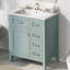Meuble-lavabo 36 po avec lavabo, armoire de salle de bain verte avec tiroirs, structure solide et panneau de fibres à densité moyenne (ancien numéro de référence: JL000007AAG)-1201415159