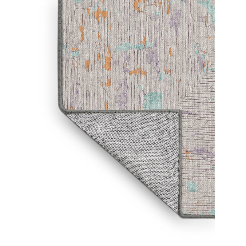 Machine Washable Gray Area Rug, Rectangle 7' x 9'
