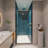 1 3/8" Adjustment,Universal Pivot Shower Door, Open Outside, With 1/4" Tempered Glass Finish-114019127