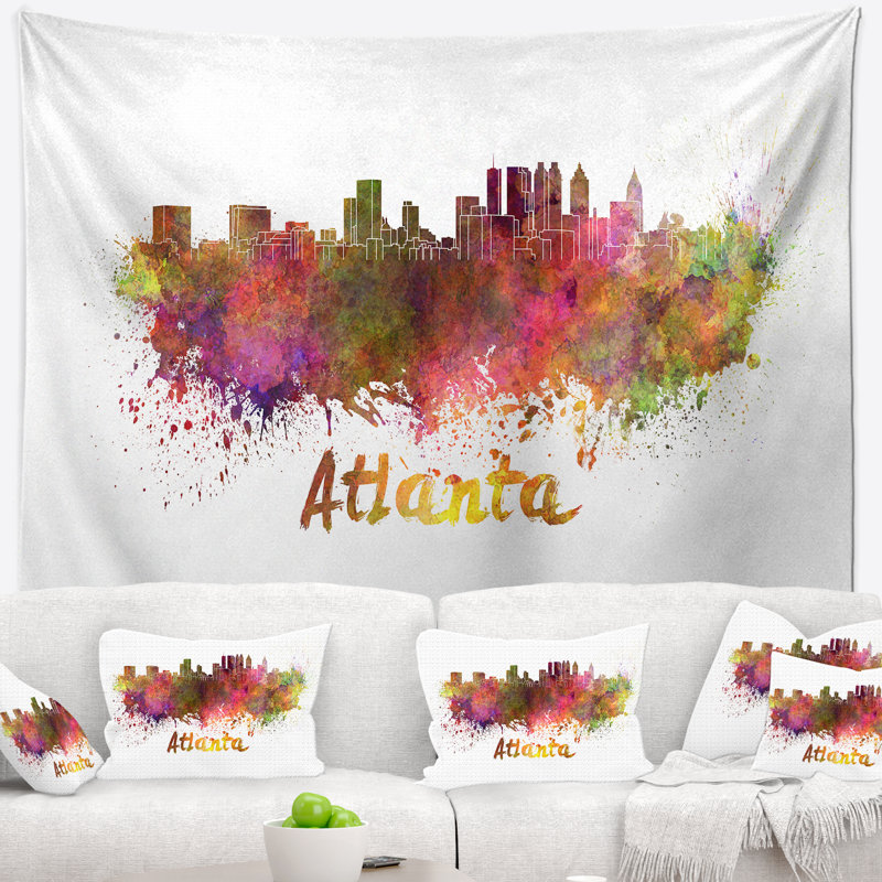 Atlanta skyline tapisserie Cityscape, H 32 po x l 39 po