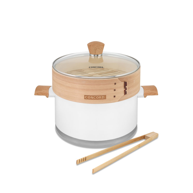 Batterie de cuisine en acier inoxydable Concord, Neige / bambou